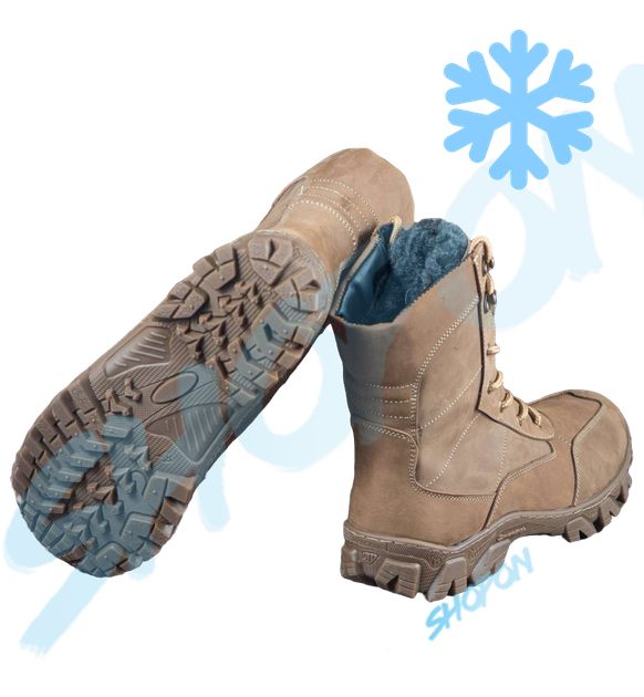 Берці зимові черевики тактичні чоловічі, туфлі тактичні чоловічі берці зимові, натуральна шкіра, розмір 41, Bounce ar. BL-HK-1041, колір хакі - зображення 2