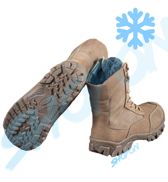 Берці зимові черевики тактичні чоловічі, туфлі тактичні чоловічі берці зимові, натуральна шкіра, розмір 40, Bounce ar. BL-HK-1040, колір хакі - зображення 2