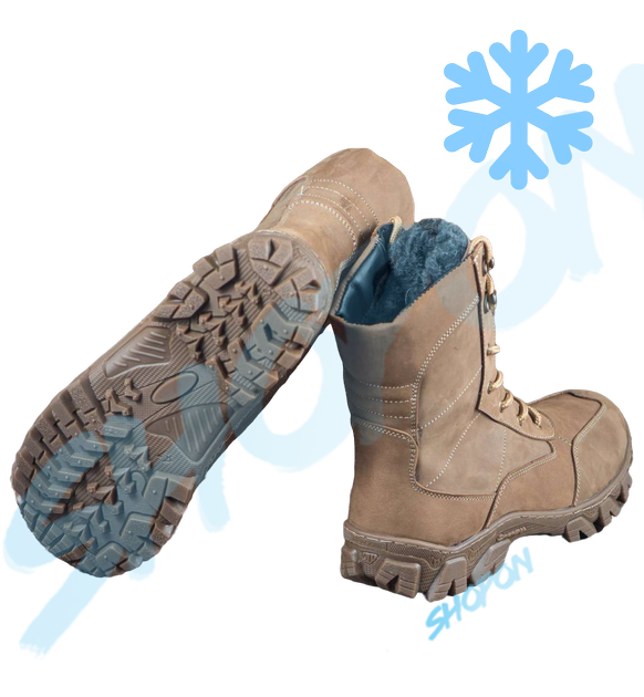 Берці зимові черевики тактичні чоловічі, туфлі тактичні чоловічі берці зимові, натуральна шкіра, розмір 45, Bounce ar. BL-HK-1045, колір хакі - зображення 2