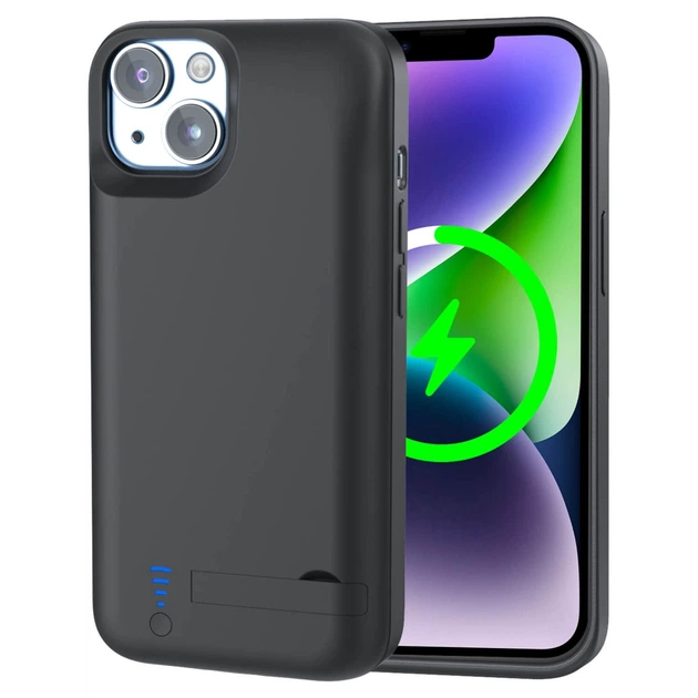 Чехол повербанк iBattery для iPhone 14 Plus 5000 mAh black - Фото 3 Чехол повербанк iBattery для iPhone 14 Plus 5000 mAh black - изображение 3
