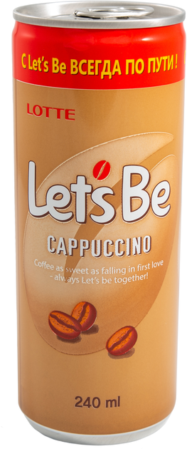 Упаковка кофе Lotte Let's Be Cappuccino 240 мл х 4 баночки ...