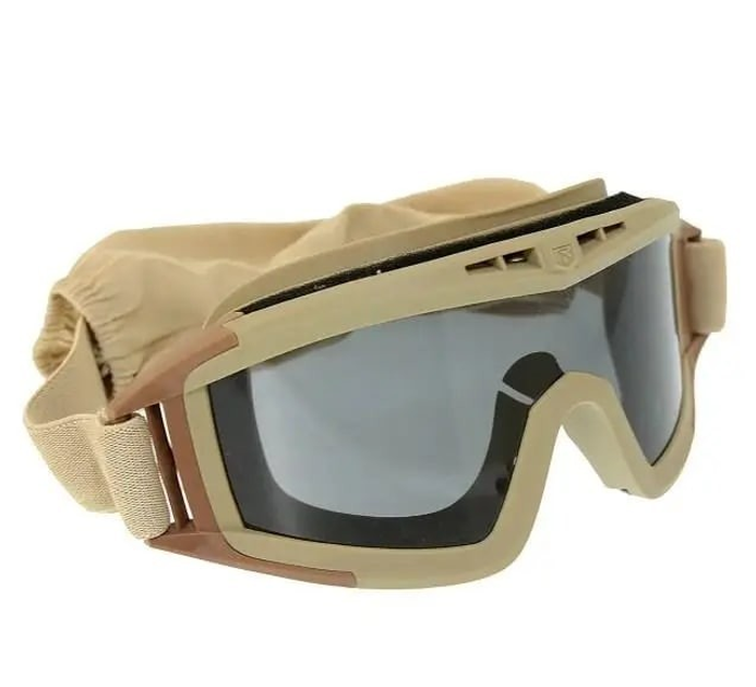 Очки тактические маска Combat (3 стекла в комплекте) Баллистическая Военная маска Койот - изображение 2