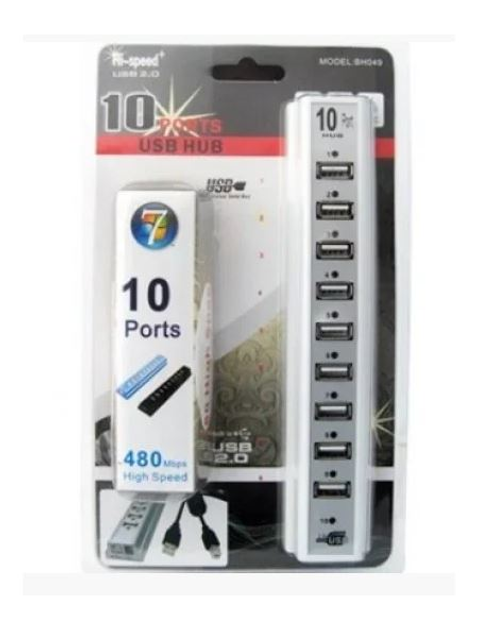 Розгалужувач USB HUB на 10 PORTS 220V - зображення 3