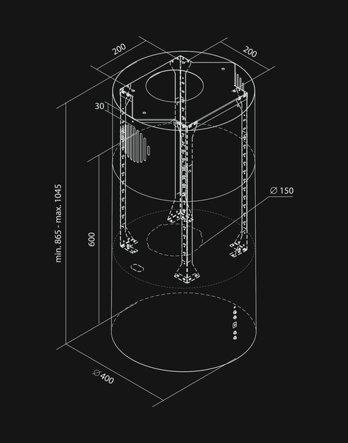 Вытяжка NORTBERG Cylindro Inox 40 (3321) - Фото 9 Вытяжка NORTBERG Cylindro Inox 40 (3321) - изображение 9