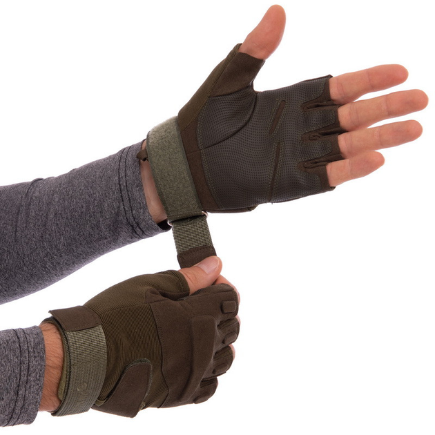Тактичні рукавички з відкритими пальцями BLACKHAWK BC-4380 розмір M оливковий - зображення 1