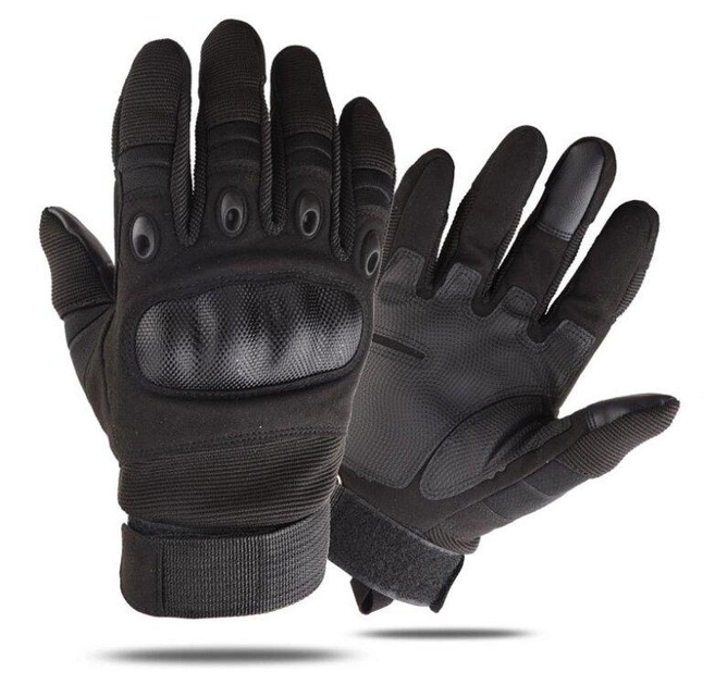 Перчатки тактические Primo Carbon полнопалые, сенсорные, размер L - Black Primo черный - изображение 1