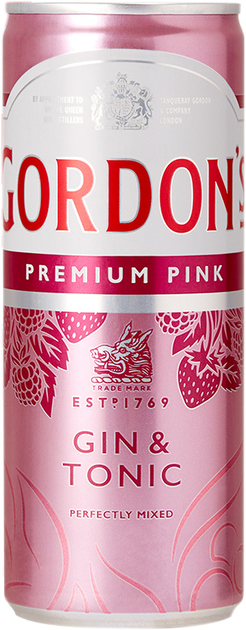 Напиток алкогольный Gordon's Pink Gin-Tonic 6.4% 0.25 л (05000289929936) - изображение 1