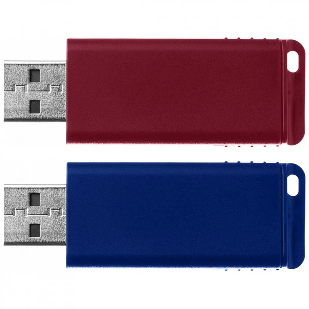 USB флеш накопитель Verbatim 2x32GB Store'n'Go Slider Red/Blue USB 2.0 (49327) - изображение 4