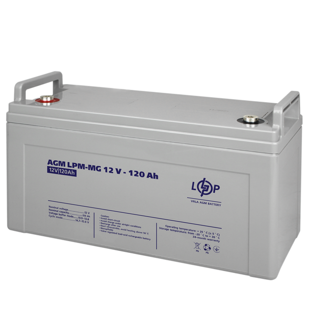 Акумулятор GEL LogicPower LPM-MG 12V - 120 Ah - зображення 2