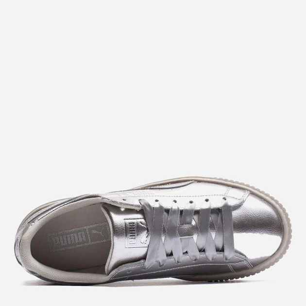 Puma basket shop platform metallic silver