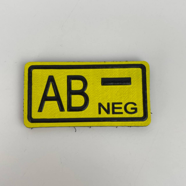 Шеврон на липучці 4 група крові AB - NEG ЗСУ (ЗСУ) 7435 5х2,5 см TR_66 - зображення 1