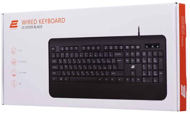 Клавиатура проводная 2Е KS109 USB Black (2E-KS109UB) - изображение 6