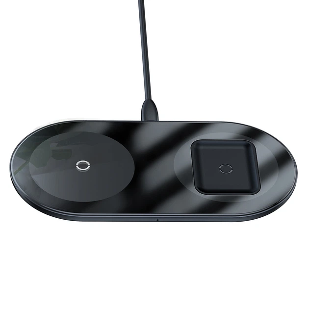 Беспроводная зарядка QI BASEUS Simple 2in1 Wireless Charger 18W Max For Phones+Pods. Black - Фото 3 Беспроводная зарядка QI BASEUS Simple 2in1 Wireless Charger 18W Max For Phones+Pods. Black - изображение 3