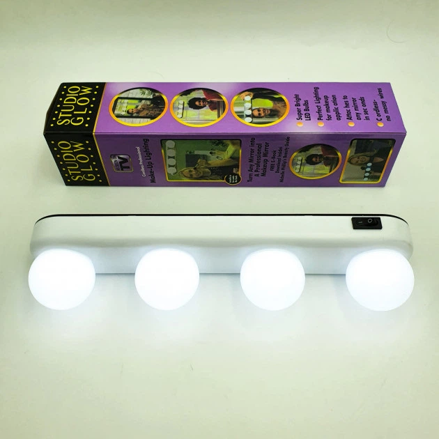 Подсветка зеркала светодиодная лампа на присосках 4 LED STUDIO GLOW White - изображение 5