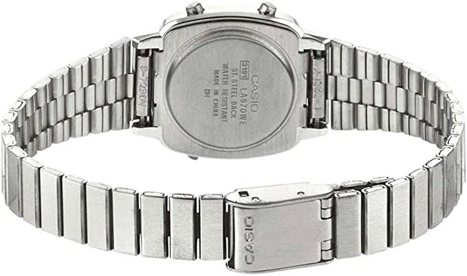 Наручний годинник Casio LA670WEA-7EF квадратний Сріблястий - зображення 4