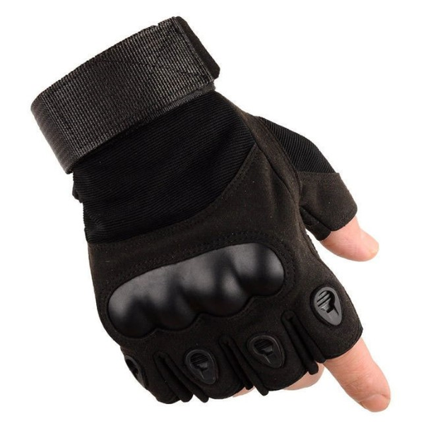 Тактичні рукавички безпалі чорні розмір L - зображення 2
