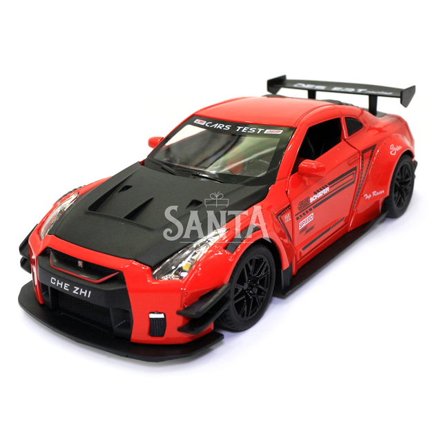 Игрушечная машинка металлическая Nissan GT-R «АвтоЕксперт» Ниссан ГТ-Р красный звук свет 20*6*9 см (GT-2247) - изображение 2