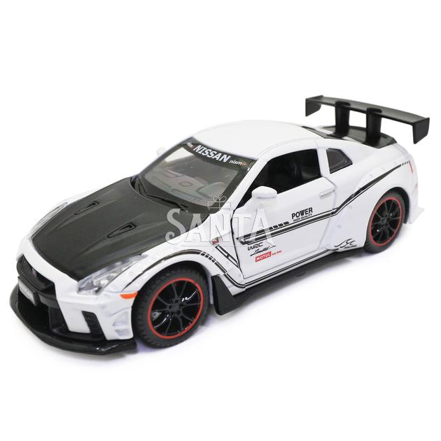 Игрушечная машинка металлическая Nissan GT-R «АвтоЕксперт» Ниссан ГТ-Р белый звук свет 15*4*7 см (700701) - изображение 5