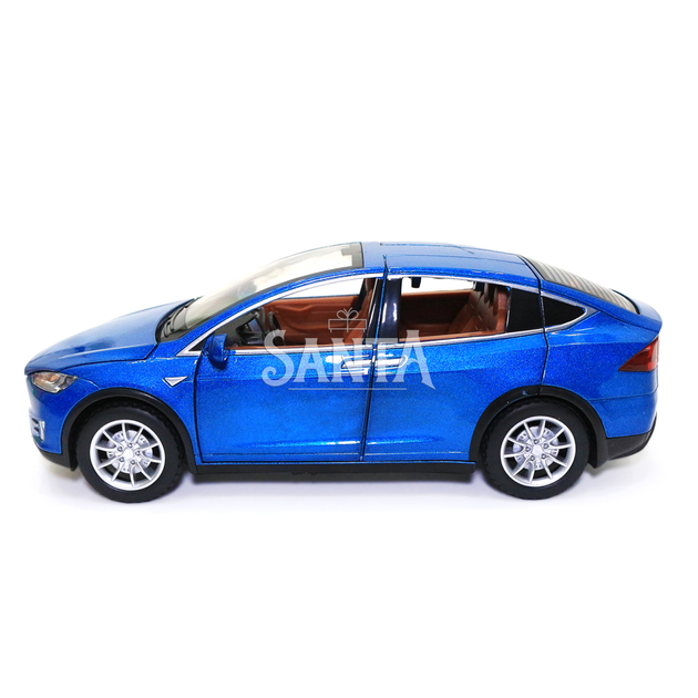 Іграшкова металева машинка Tesla Model 5 «Автопром» Тесла світло звук синій 21*7*8 см (7574B) - зображення 3