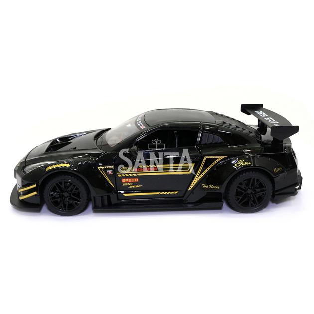 Игрушечная машинка металлическая Nissan GT-R «АвтоЕксперт» Ниссан ГТ-Р черный звук свет 20*6*9 см (GT-2247) - изображение 7