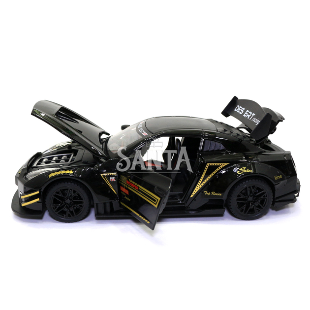 Игрушечная машинка металлическая Nissan GT-R «АвтоЕксперт» Ниссан ГТ-Р черный звук свет 20*6*9 см (GT-2247) - изображение 8
