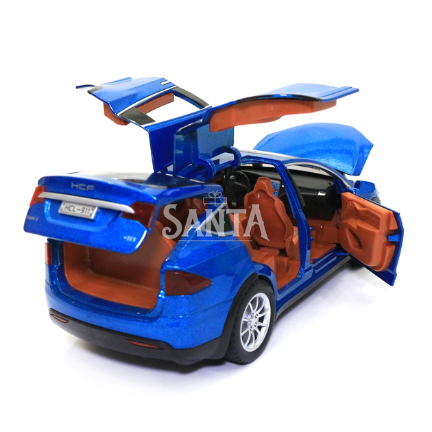 Іграшкова металева машинка Tesla Model 5 «Автопром» Тесла світло звук синій 21*7*8 см (7574B) - зображення 8