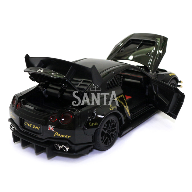 Игрушечная машинка металлическая Nissan GT-R «АвтоЕксперт» Ниссан ГТ-Р черный звук свет 20*6*9 см (GT-2247) - изображение 10