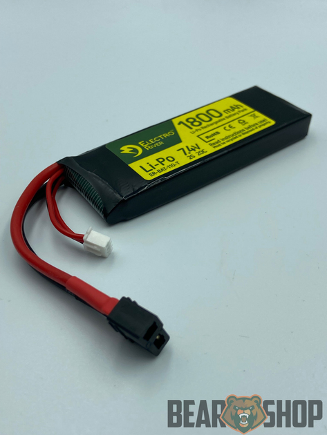 Аккумулятор LiPo 7,4V 1800mAh 20/40C T-connect ,DEANS,ElectroRiver - изображение 1