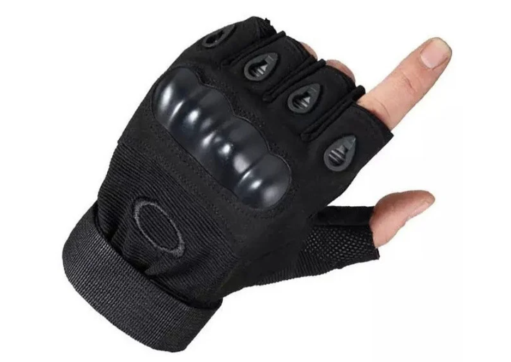 Перчатки без пальцев для велосипедиста, штурмовые тактические Oakley Беспалые Размер L Черные (KG-1048) - изображение 2