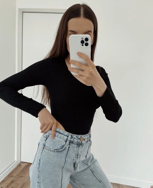 Женский боди в рубчик Qu Style S черный с имитацией бюстье - Фото 2 Женский боди в рубчик Qu Style S черный с имитацией бюстье - изображение 2