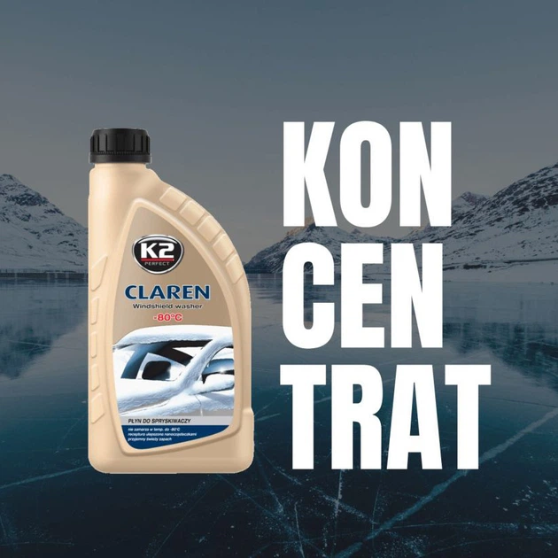 Омыватель стекла зимний K2 -80°C Claren Windshield washer concentrate 1 л (K20553) - изображение 2