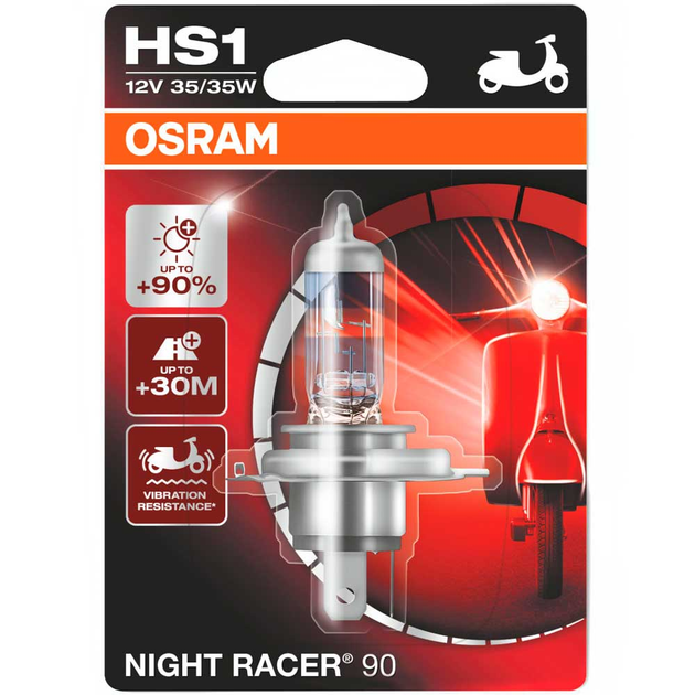 Галогеновая лампа Osram H4 Night Racer +90 64185 35/35W PX43T Blister ...