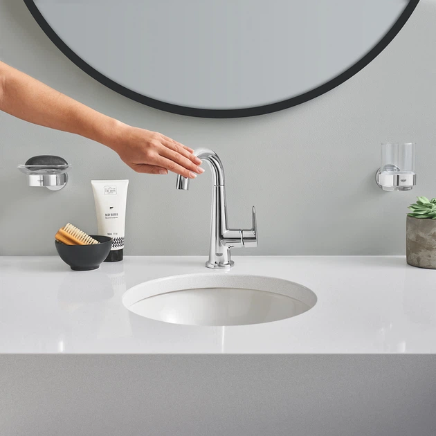 Стакан для зубных щеток подвесной GROHE Essentials хром стекло 40447001 - изображение 5