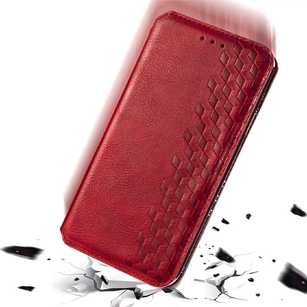 Чехол-книжка GETMAN Cubic PU для Xiaomi Poco X3 NFC Кожаный Красный - изображение 2