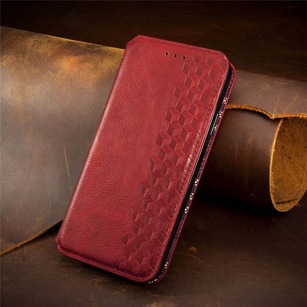 Чехол-книжка GETMAN Cubic PU для Xiaomi Poco X3 NFC Кожаный Красный - изображение 5