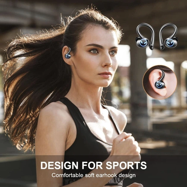 Беспроводные спортивные Bluetooth наушники TWS Q25 Pro водонепроницаемые с сенсорами и микрофоном Черный - изображение 14