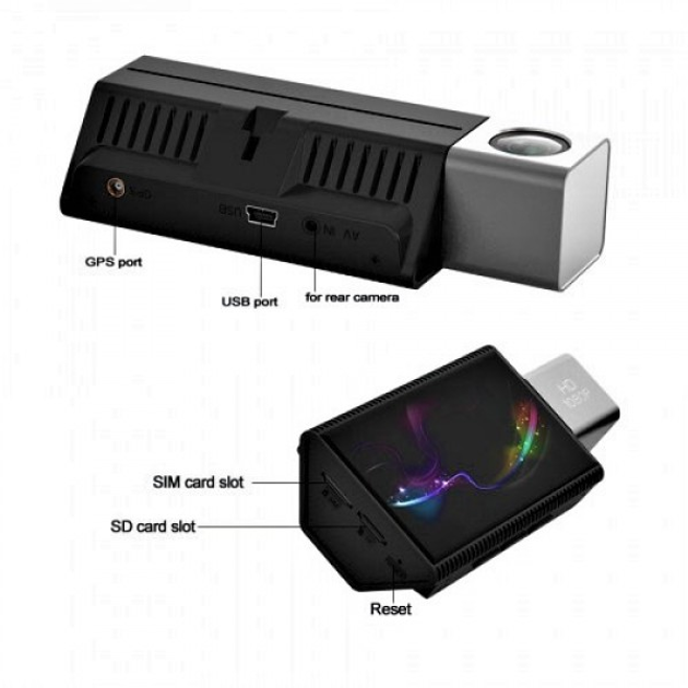 Відеореєстратор 3" 4G Sim GPS WIFI Android Bluetooth Hand Free Full HD DVR K11 Plus з камерою заднього виду - зображення 8