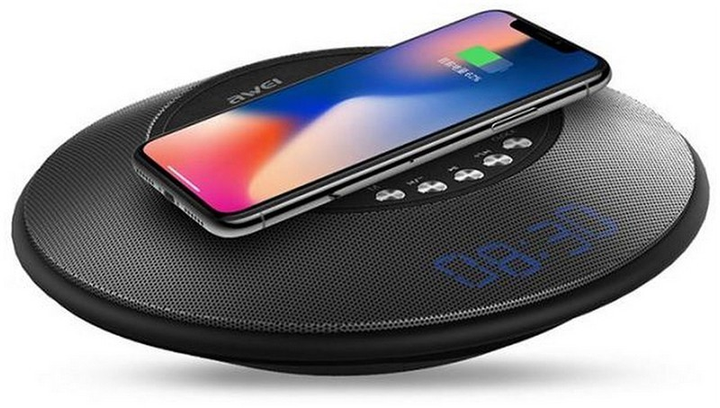 Портативна акустика AWEI Y290 Bluetooth Speaker-Wireless Charger Black - зображення 3