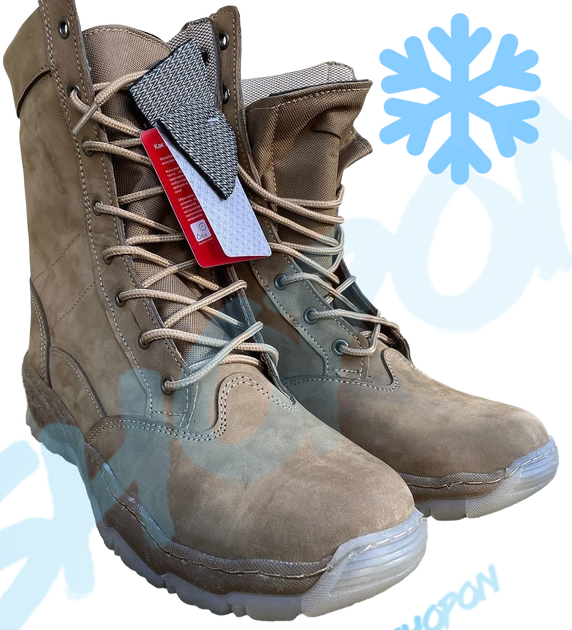 Берці зимові черевики тактичні чоловічі, туфлі тактичні чоловічі берці зимові, натуральна шкіра, розмір 42, Bounce ar. MO-TW-1242, колір койот - зображення 2