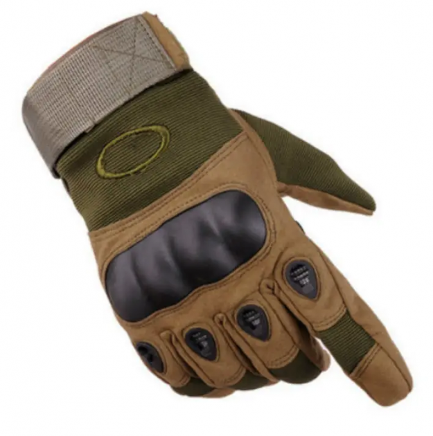 Тактичні рукавички Закриті з посиленим протектором OAKLEY, оливкові L - зображення 1