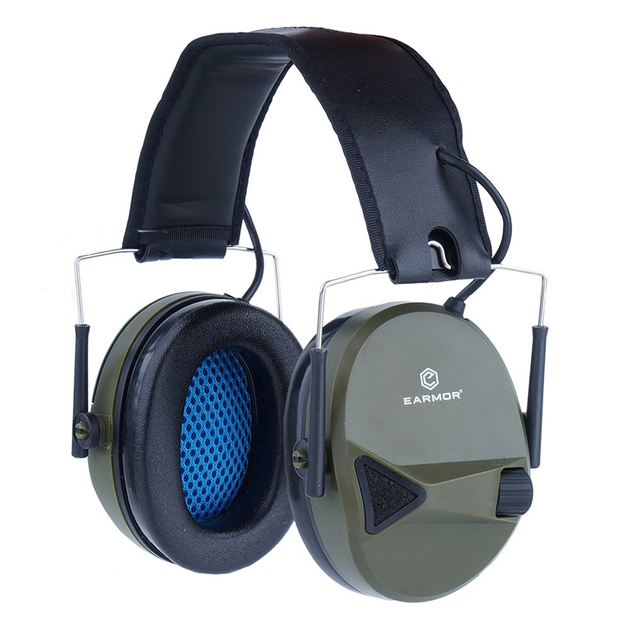 Тактичні навушники з активним шумоподаленням Earmor M30-FG. Foliage Green - зображення 1