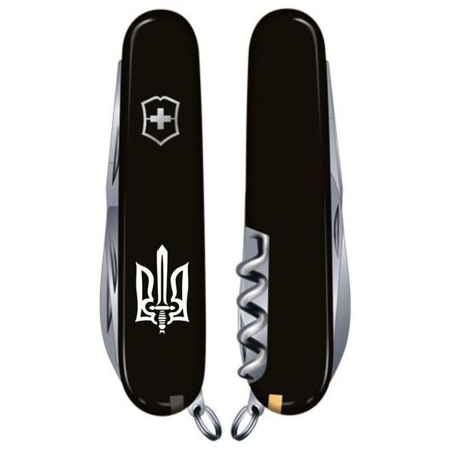 Швейцарский мультиинструмент Victorinox Huntsman 91 мм Черный Трезубец 1.3713.3_T0300u - изображение 2