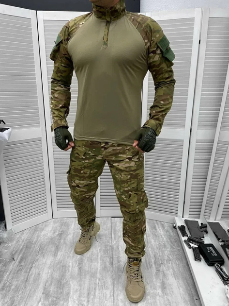 Мужской армейский костюм мультикам для ВСУ (ЗСУ) Tactical тактическая форма убакс и брюки Турция XL 7284 (SKU_4363151) - изображение 1
