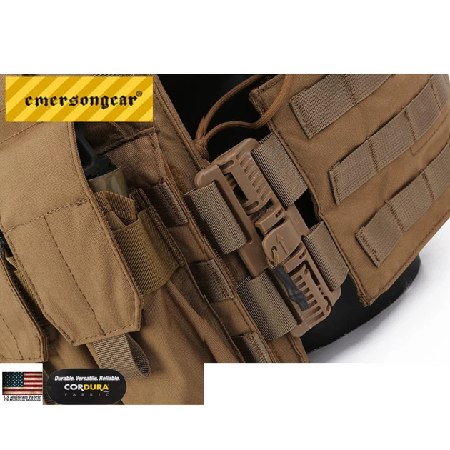 Плитоноска Бронежилет с подсумками под 8 рожков Emersongear АК и с разгрузочным поясом РПС ВарБелт Койот EMYA7405CB - Фото 8 Плитоноска Бронежилет с подсумками под 8 рожков Emersongear АК и с разгрузочным поясом РПС ВарБелт Койот EMYA7405CB - изображение 8