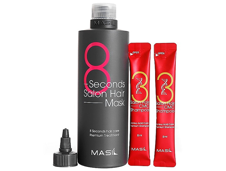 Набор для волос из маски для волос и пробников шампуня Masil 8 Seconds Salon Hair Set (mask/350ml + shm/2*8ml) 