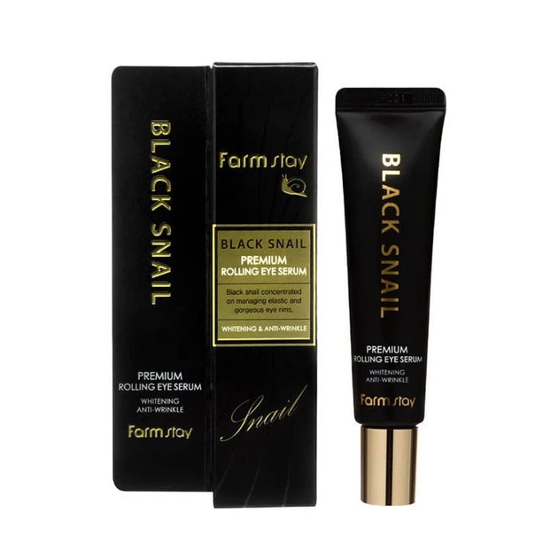 Сыворотка для кожи вокруг глаз с муцином черной улитки FARMSTAY Black Snail Premium Rolling Eye Serum 25 ml - Фото 2 Сыворотка для кожи вокруг глаз с муцином черной улитки FARMSTAY Black Snail Premium Rolling Eye Serum 25 ml - изображение 2