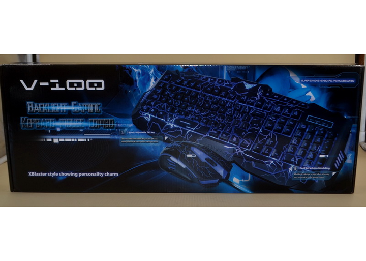 Проводная клавиатура Atlanfa V-100 + игровая мышка с 3 цветами подсветкой в стиле молнии Черная (10930) - изображение 2