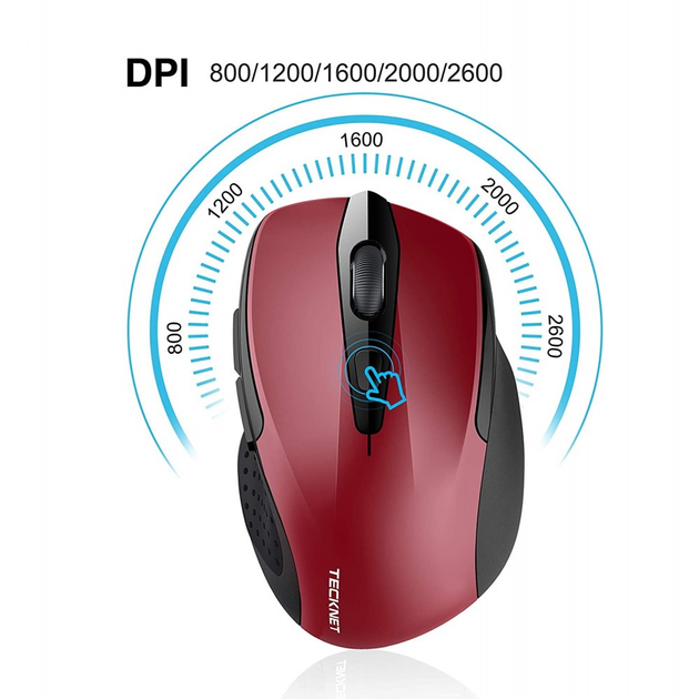 Беспроводная Bluetooth Мышь Tecknet M003 Red - изображение 2