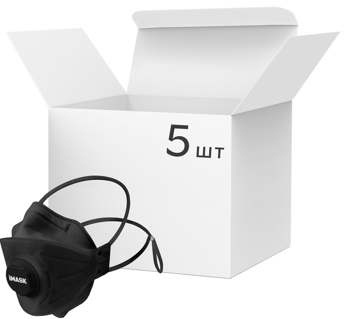 Респиратор iMASK (аймаск) BLACK 2V FFP2 NR D 5 шт (4820000000020 ...