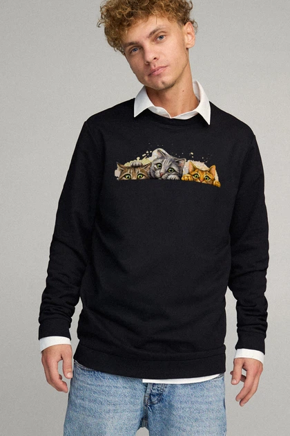 Світшот чоловічий OVERSIZE /no flis/ M Чорний (BSMB30070) - Фото 1 Світшот чоловічий OVERSIZE /no flis/ M Чорний (BSMB30070) - изображение 1